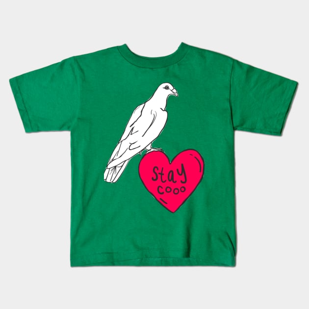 Stay Cooo Kids T-Shirt by Great Lakes Pigeon Rescue